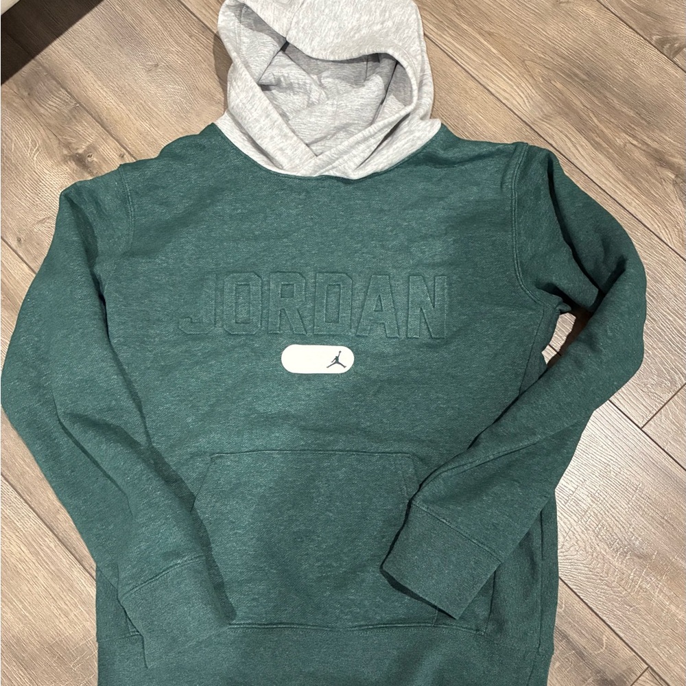 Jordan Forest Green and Gray Hoodie